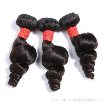 100% Unprocessed Virgin Cuticle Aligned Loose Wave Non-Remy Human Weft Natural Black Human Hair Extension 100g/Bundle